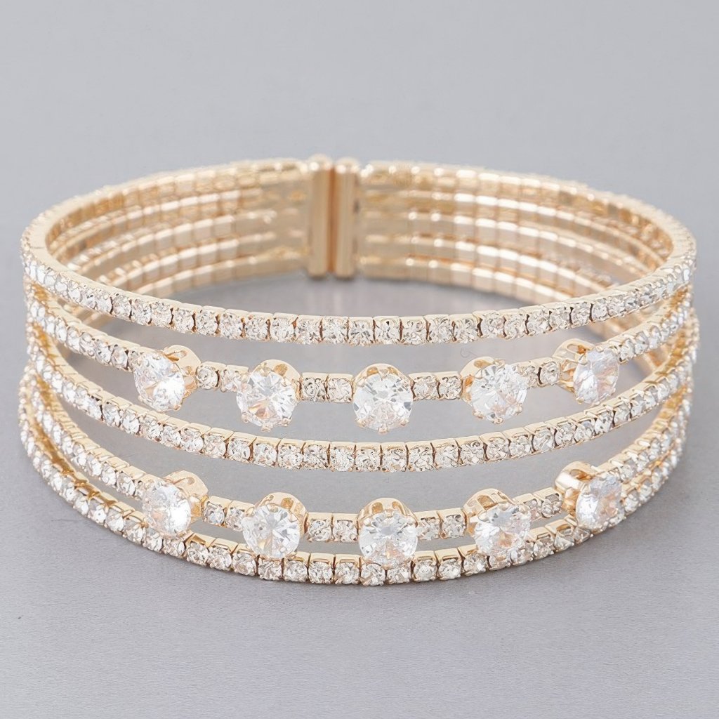 Multi Jeweled Cuff Bracelet 24$